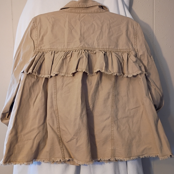 Abound Tan Ruffle Button-Up Jacket - Picture 7 of 7